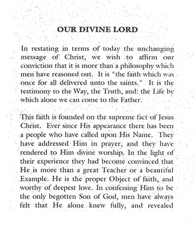Tract: Our Divine Lord