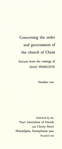 Tract: Concerning the order and government of the church of Christ