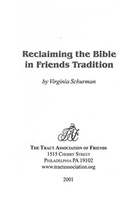 Tract: Reclaiming the Bible in Friends Tradition
